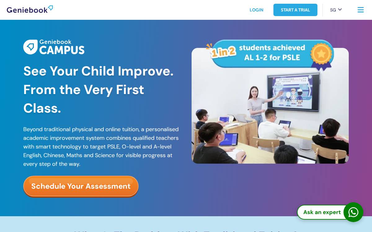 Geniebook website preview