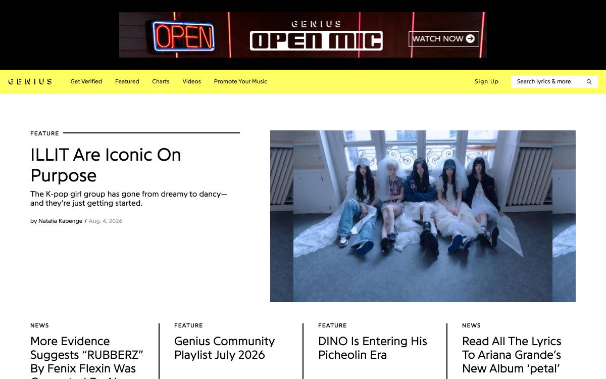 Genius website preview