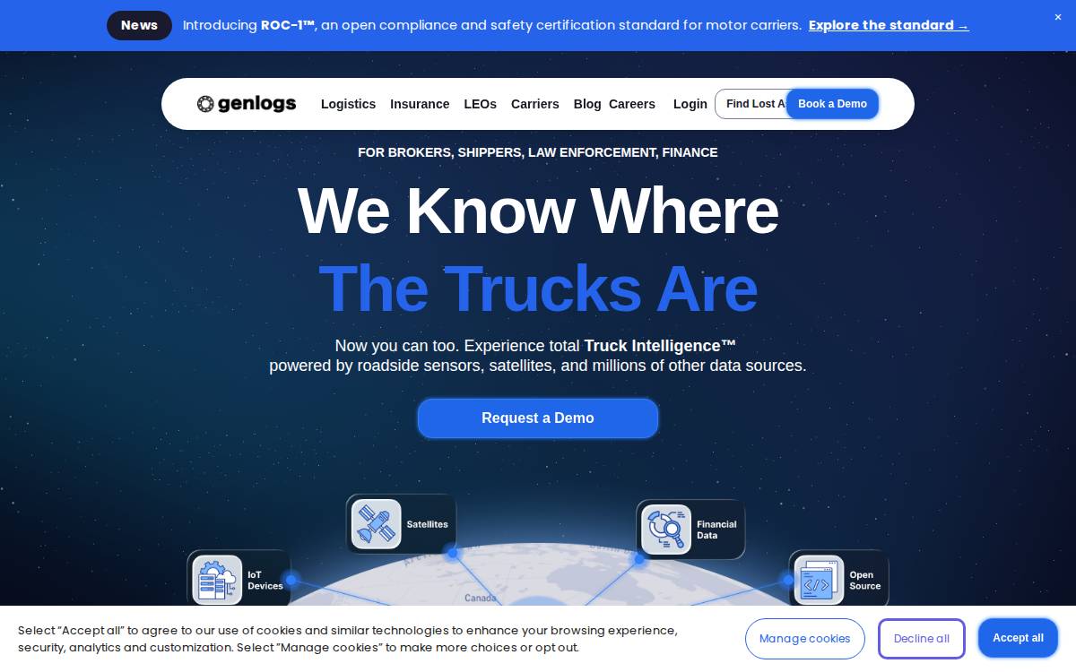 GenLogs website preview