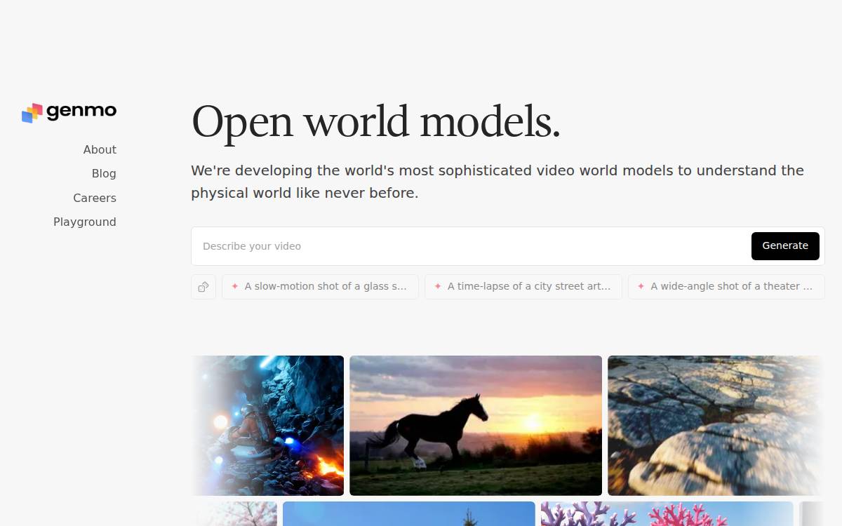 Genmo website preview