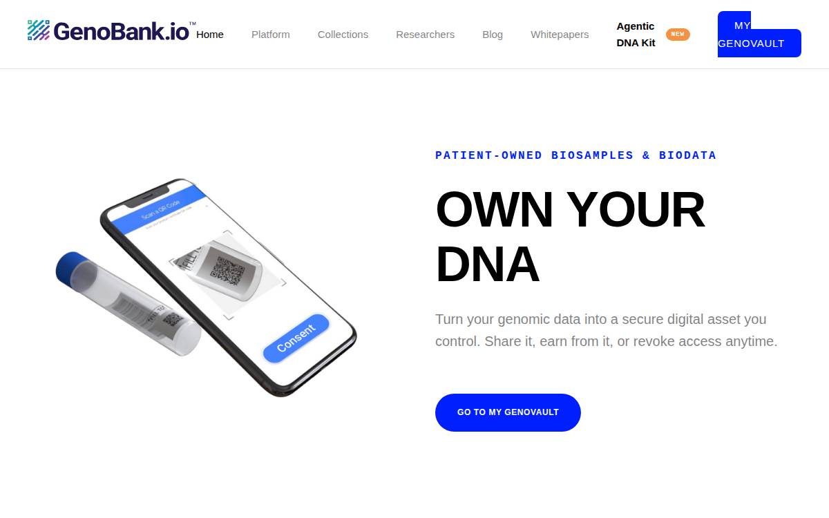 GenoBank.io website preview