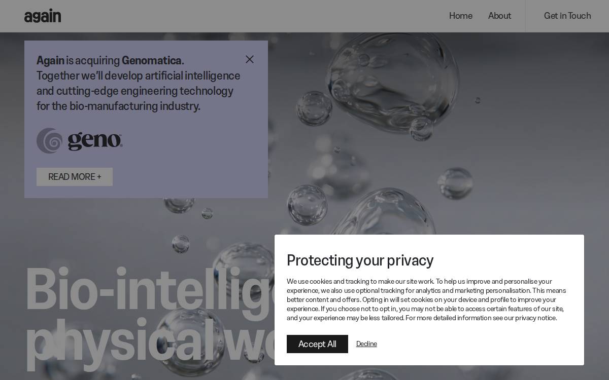 Genomatica website preview