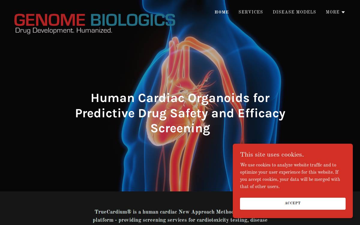 Genome Biologics website preview