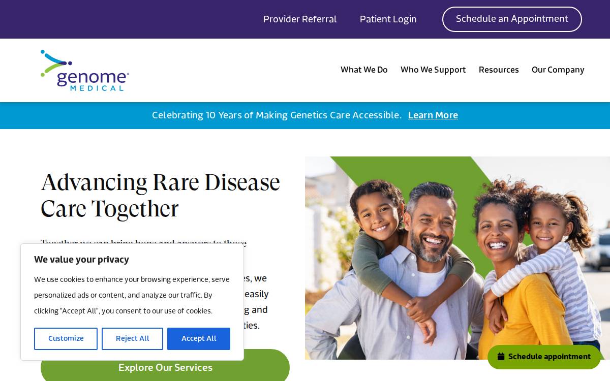 Genome website preview