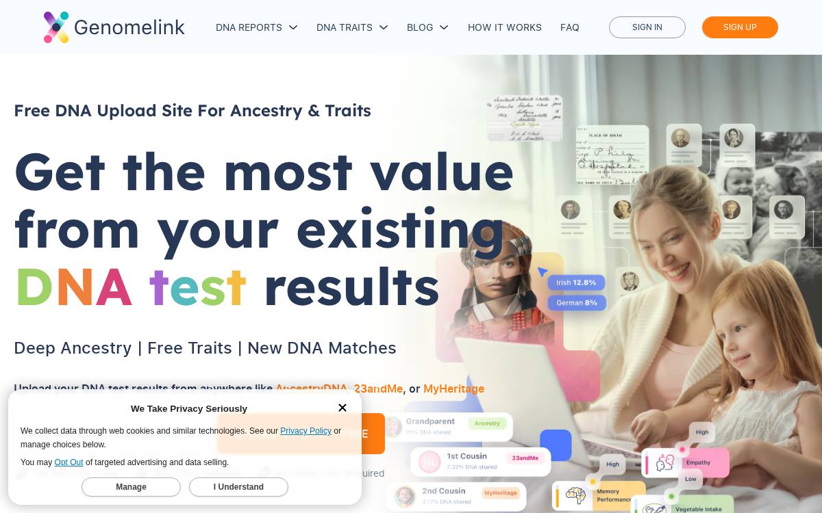 Genomelink website preview