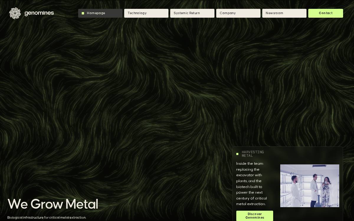 Genomines website preview