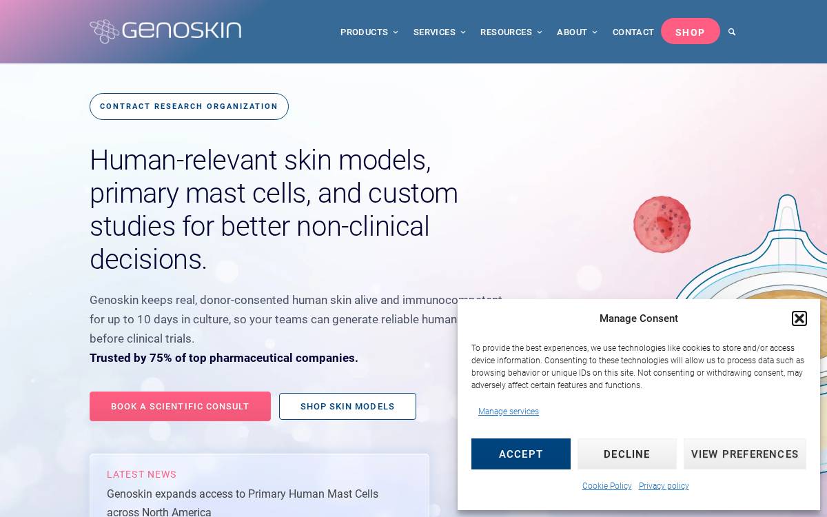 Genoskin website preview