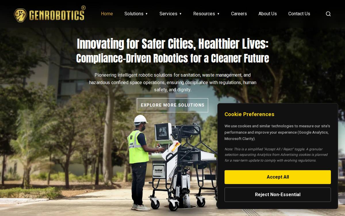 Genrobotics website preview