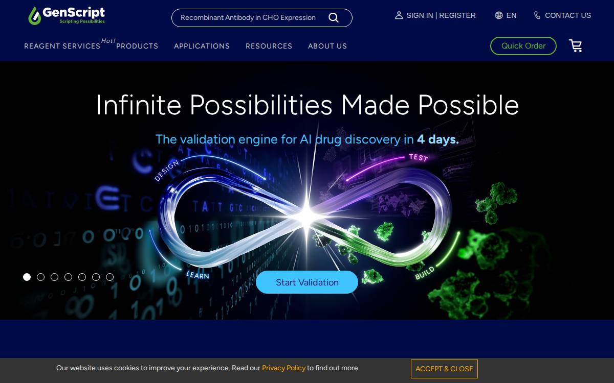 Genscript website preview