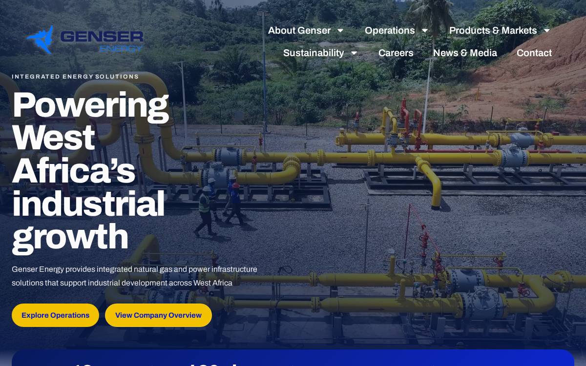 Genser Energy website preview