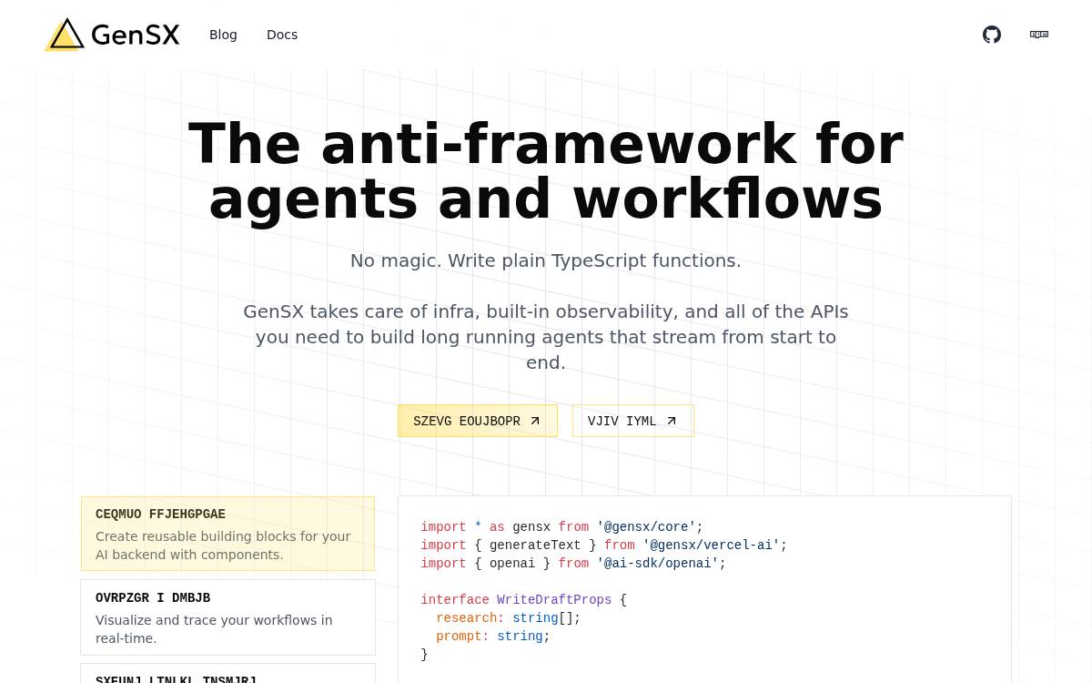GenSX website preview