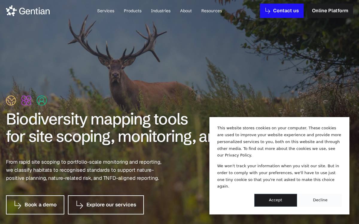 Gentian website preview