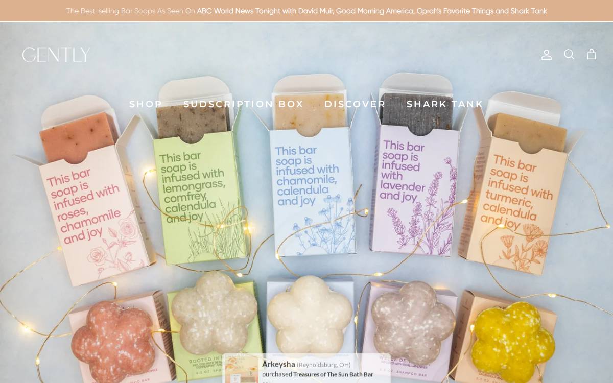 Gently Soap website preview