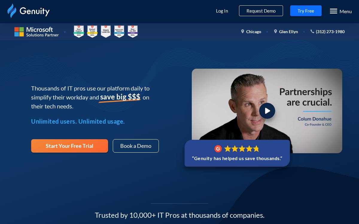 Genuity website preview