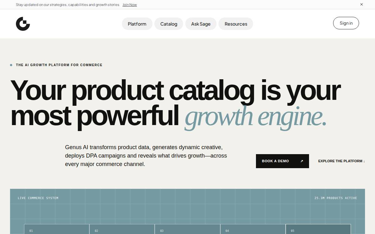 Genus AI website preview