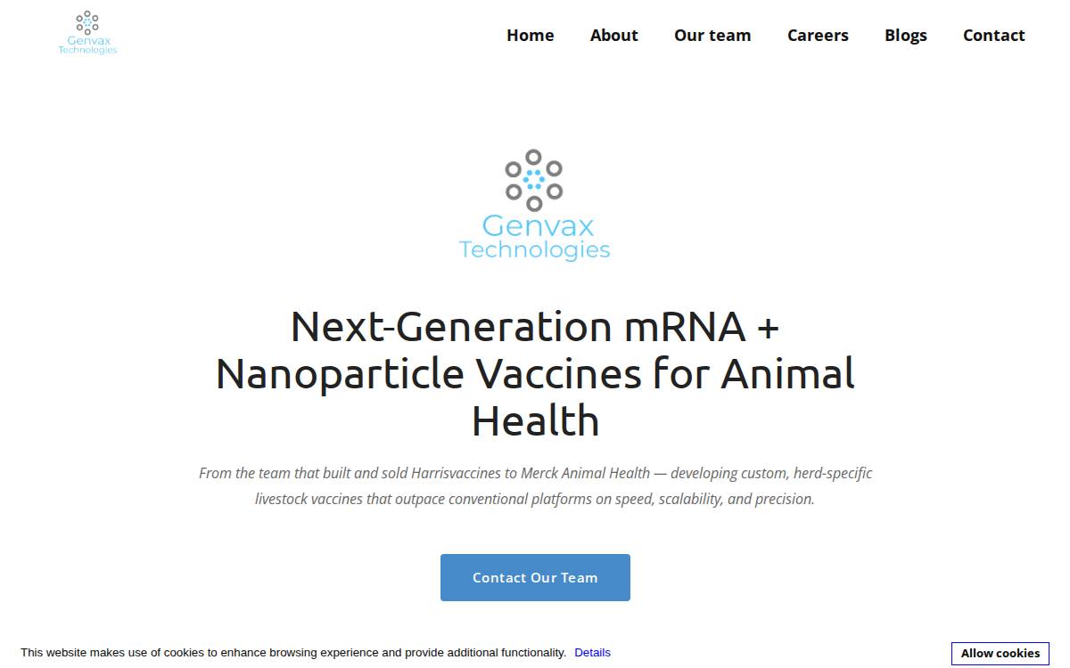 Genvax website preview