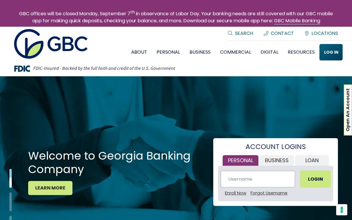 Geobanking website preview