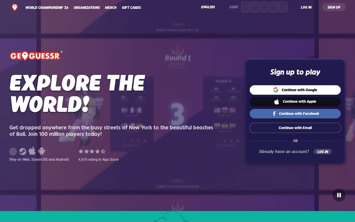 Geoguessr website preview