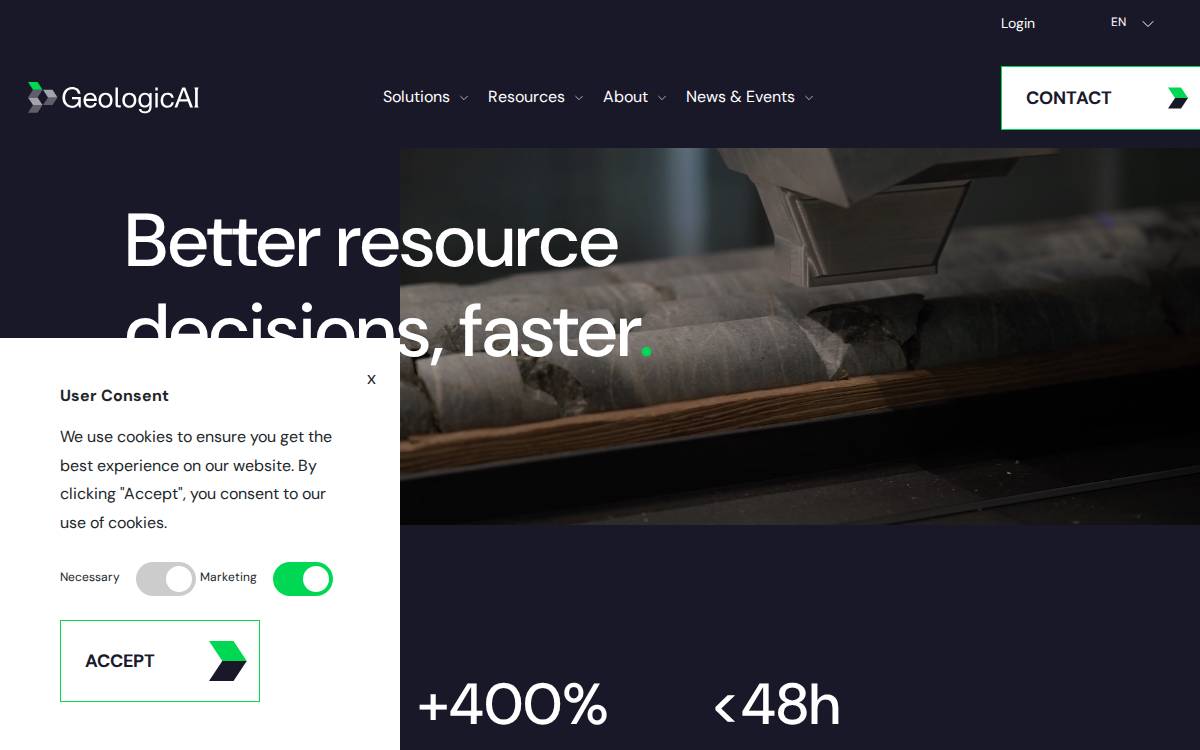Geologic AI website preview