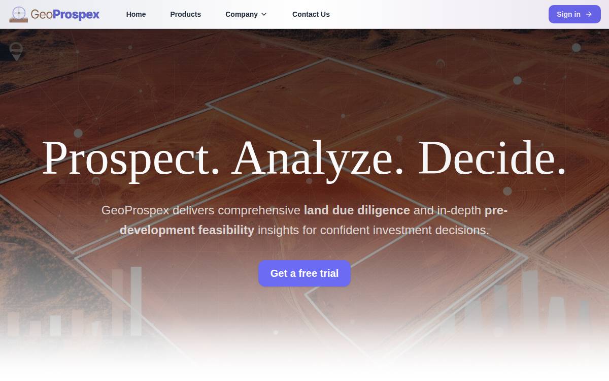 GeoProspex website preview