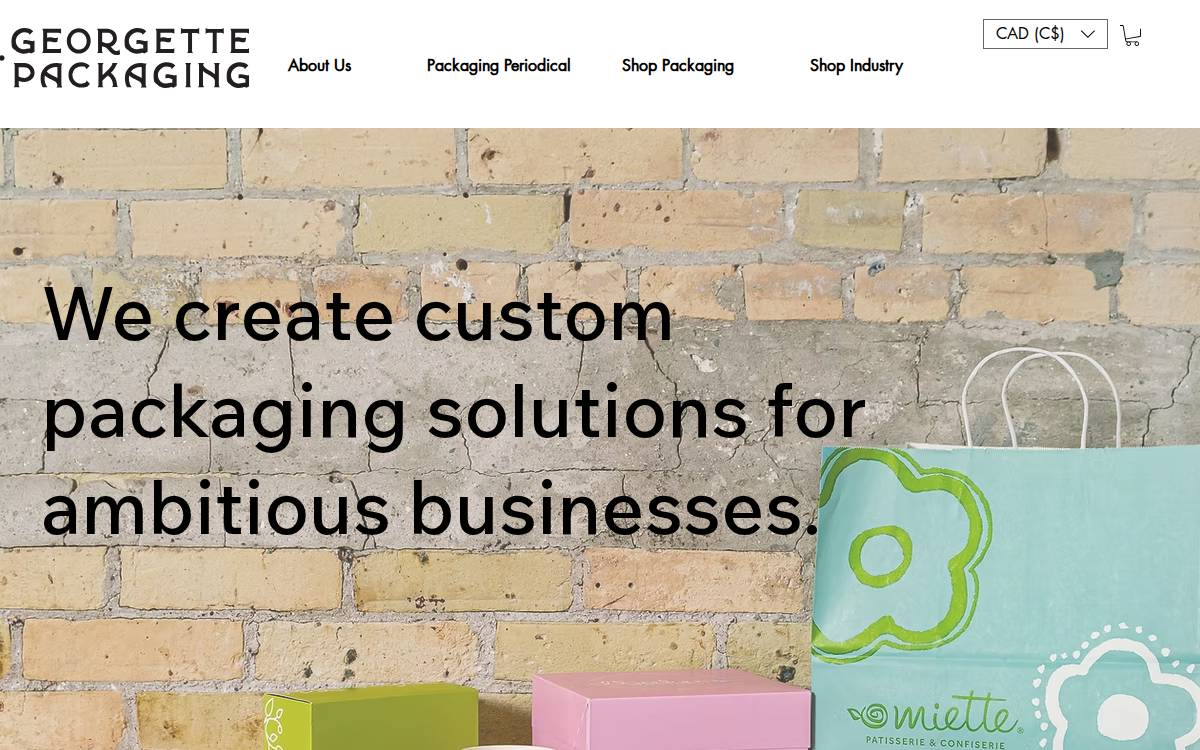 Georgette Packaging website preview