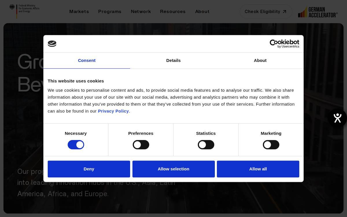 German Accelerator website preview
