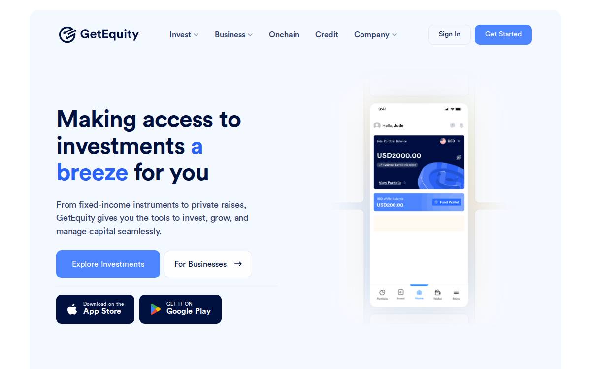 Get Equity website preview