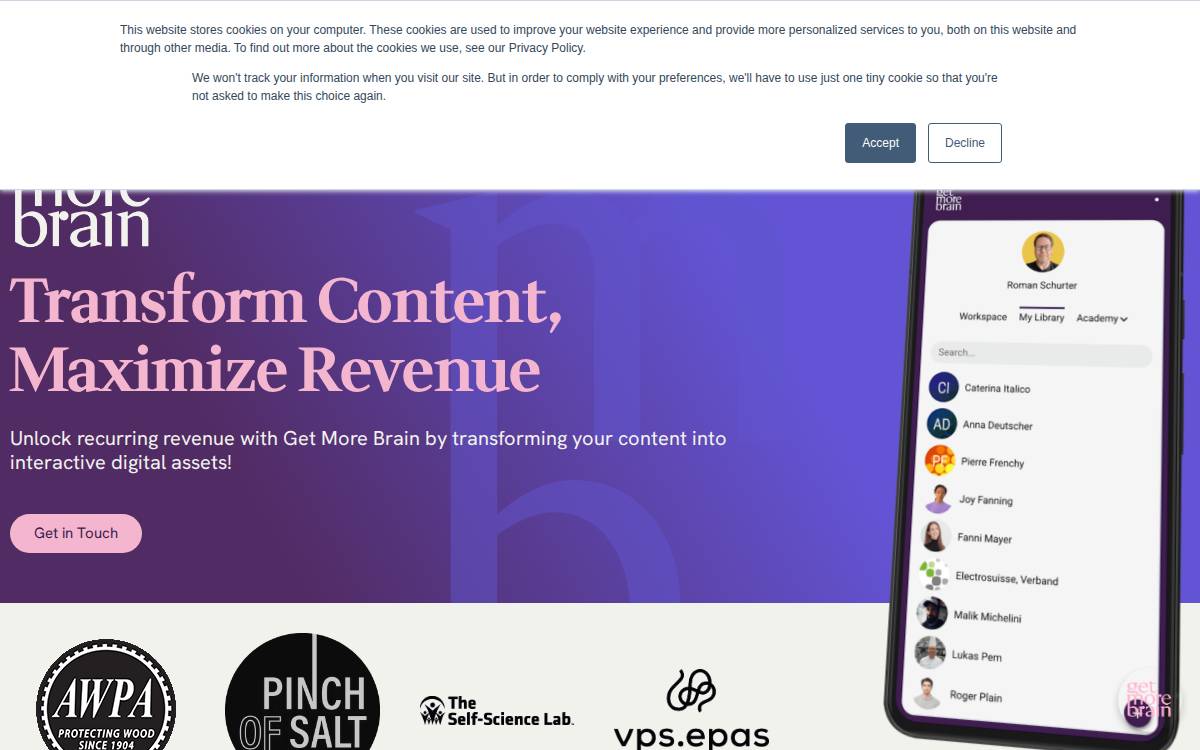 Get More Brain website preview