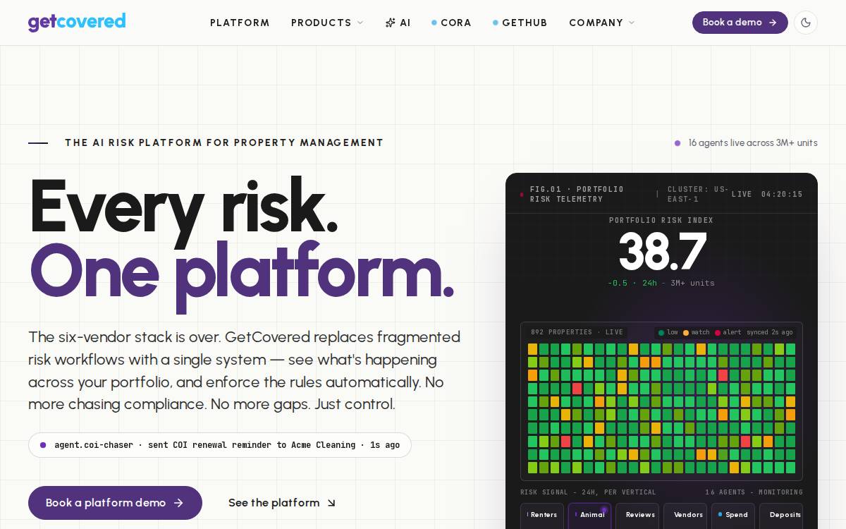 Get Covered website preview