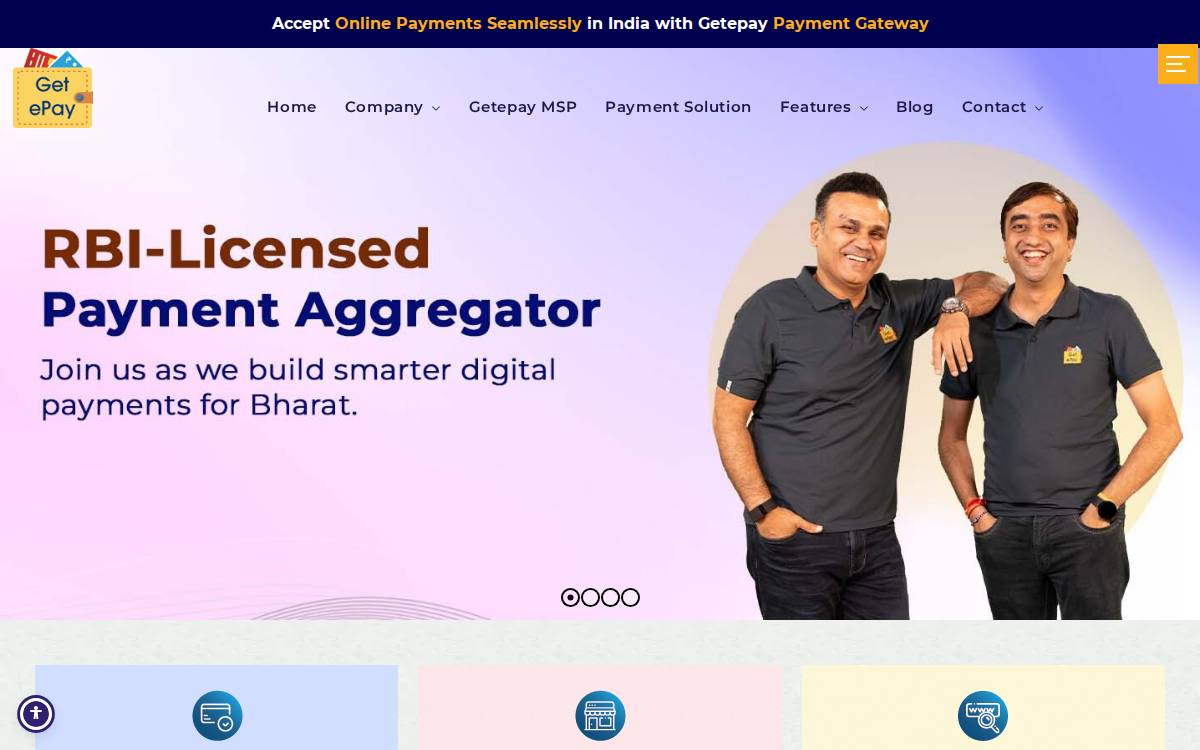 Getepay website preview