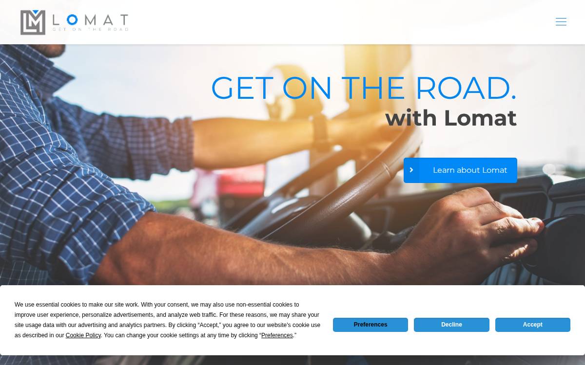 Getlomat website preview
