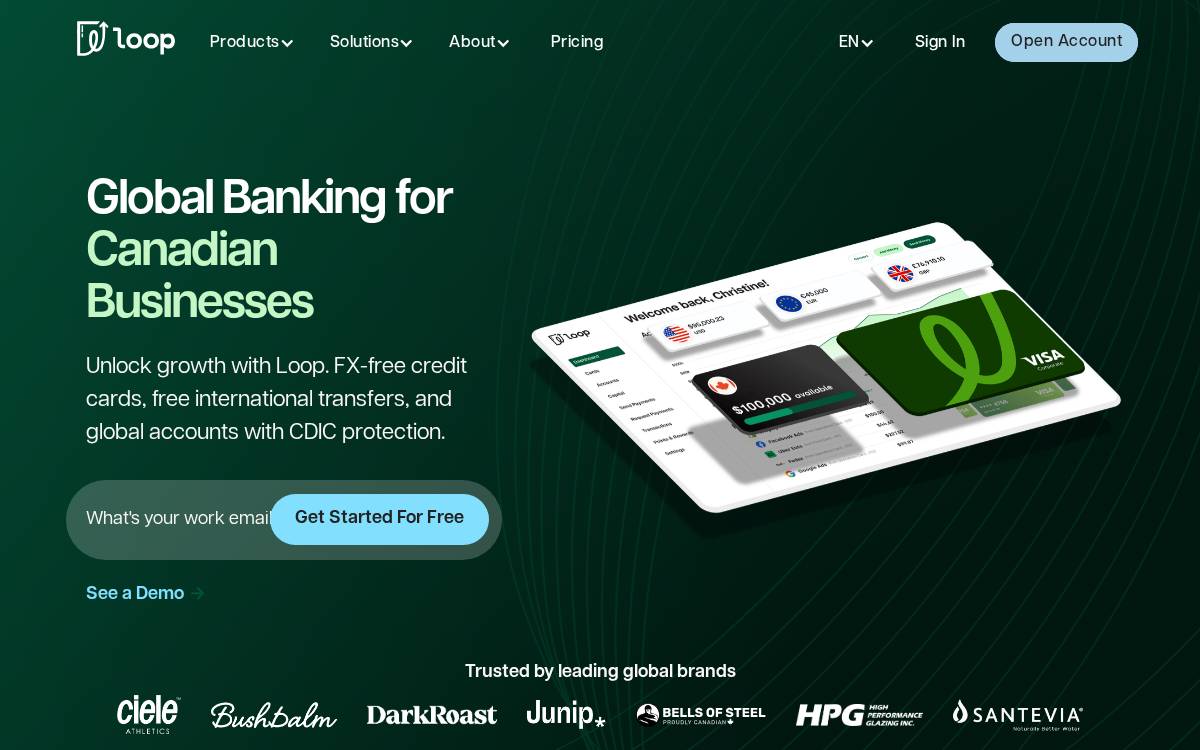 GetLoop website preview