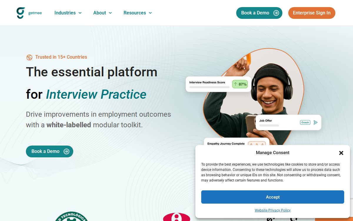 Getmee website preview