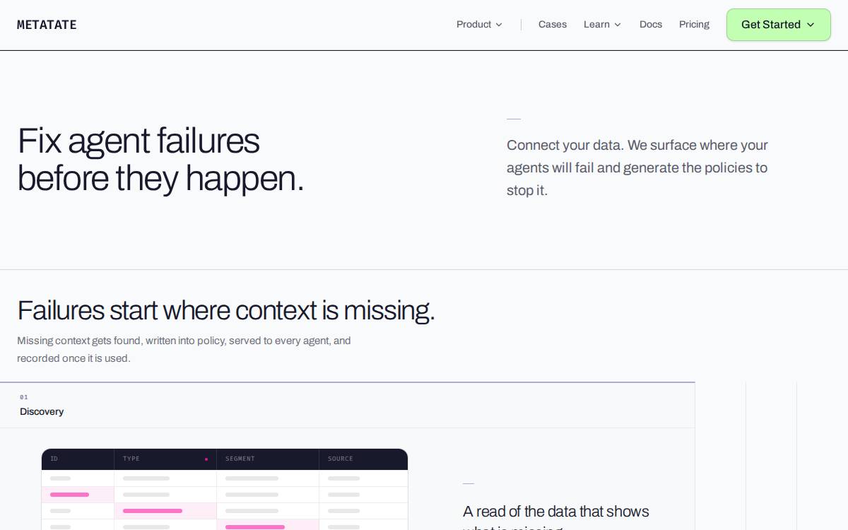 Getmetatate website preview