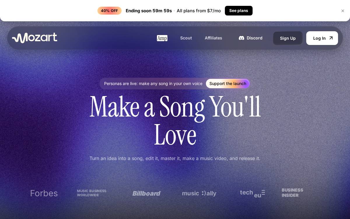 Getmozart website preview