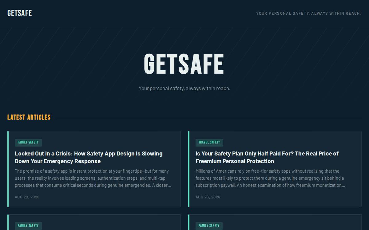 GetSafe website preview