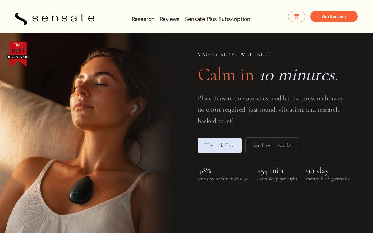 Sensate website preview