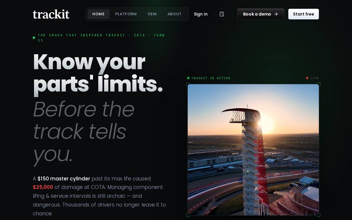 Gettrackit website preview