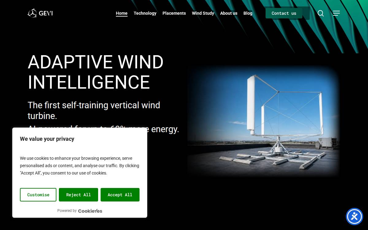 Gevi Wind website preview