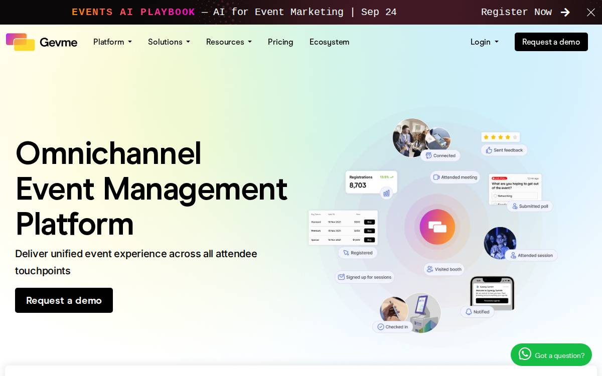 Gevme website preview