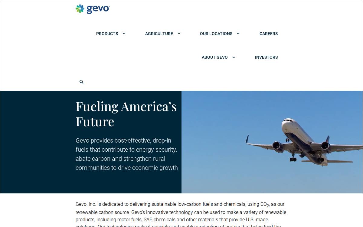 Gevo website preview