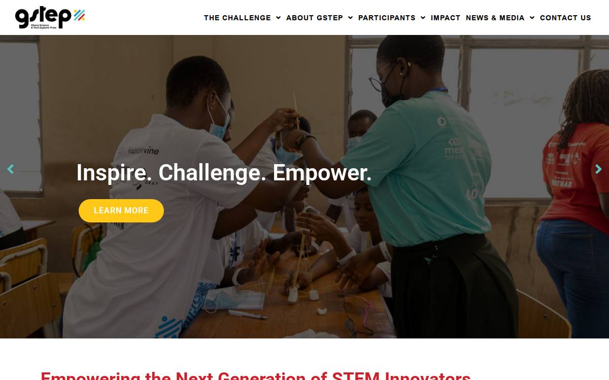 Ghana Science & Tech Explorer Prize website preview