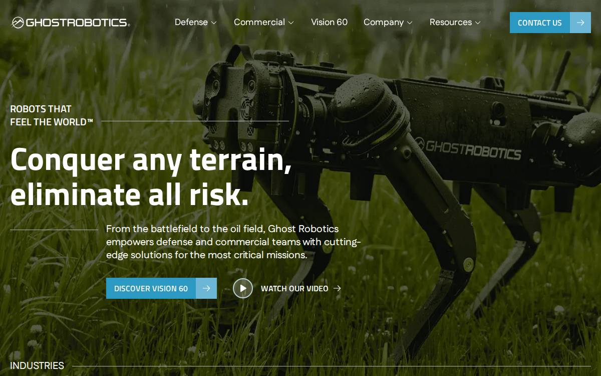 Ghost Robotics website preview