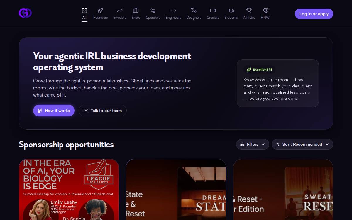 Ghostsocial website preview