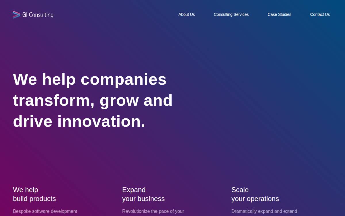 GI Consulting website preview