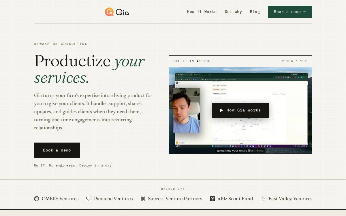 Gia website preview