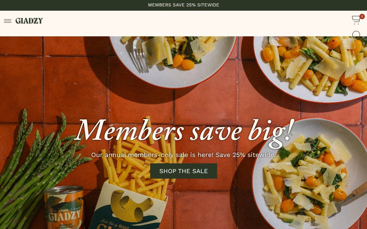 Giadzy website preview