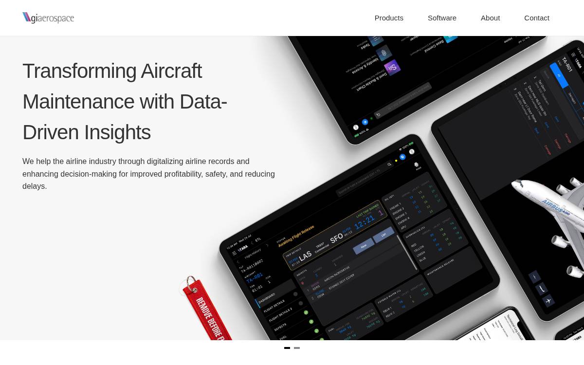 GI Aerospace website preview
