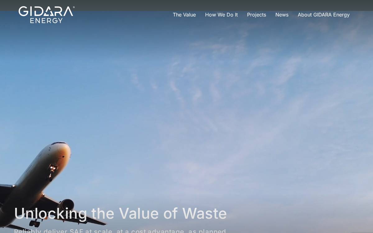 Gidara Energy website preview