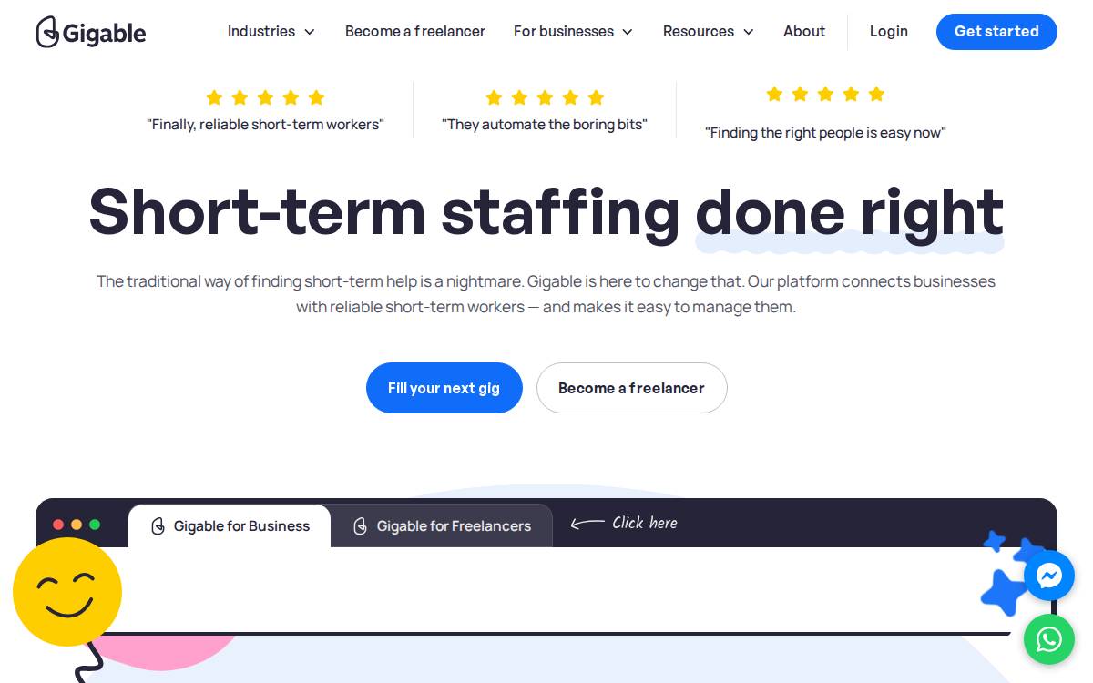 Gigable website preview